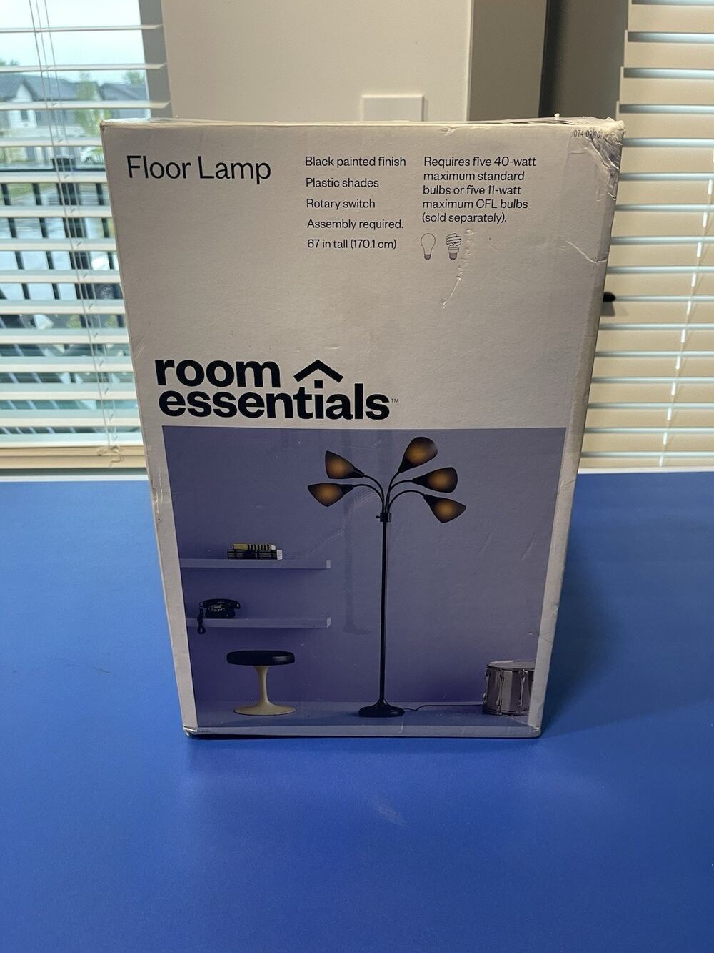 Room Essentials 5 Head Medusa Floor Lamp Black Finish 67" Tall NIB Target